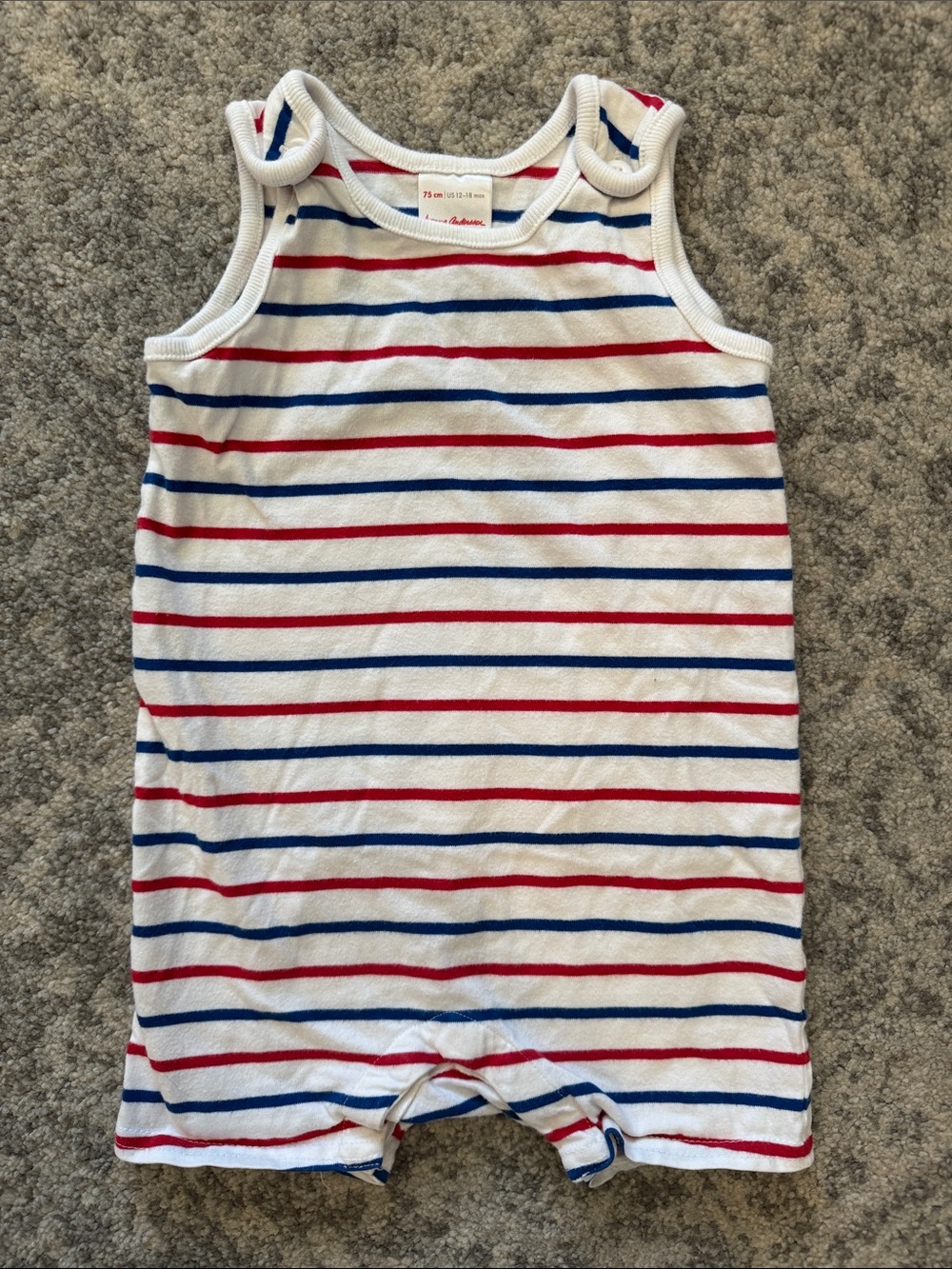 Hanna Andersson Baby Button Shoulder Tank Romper